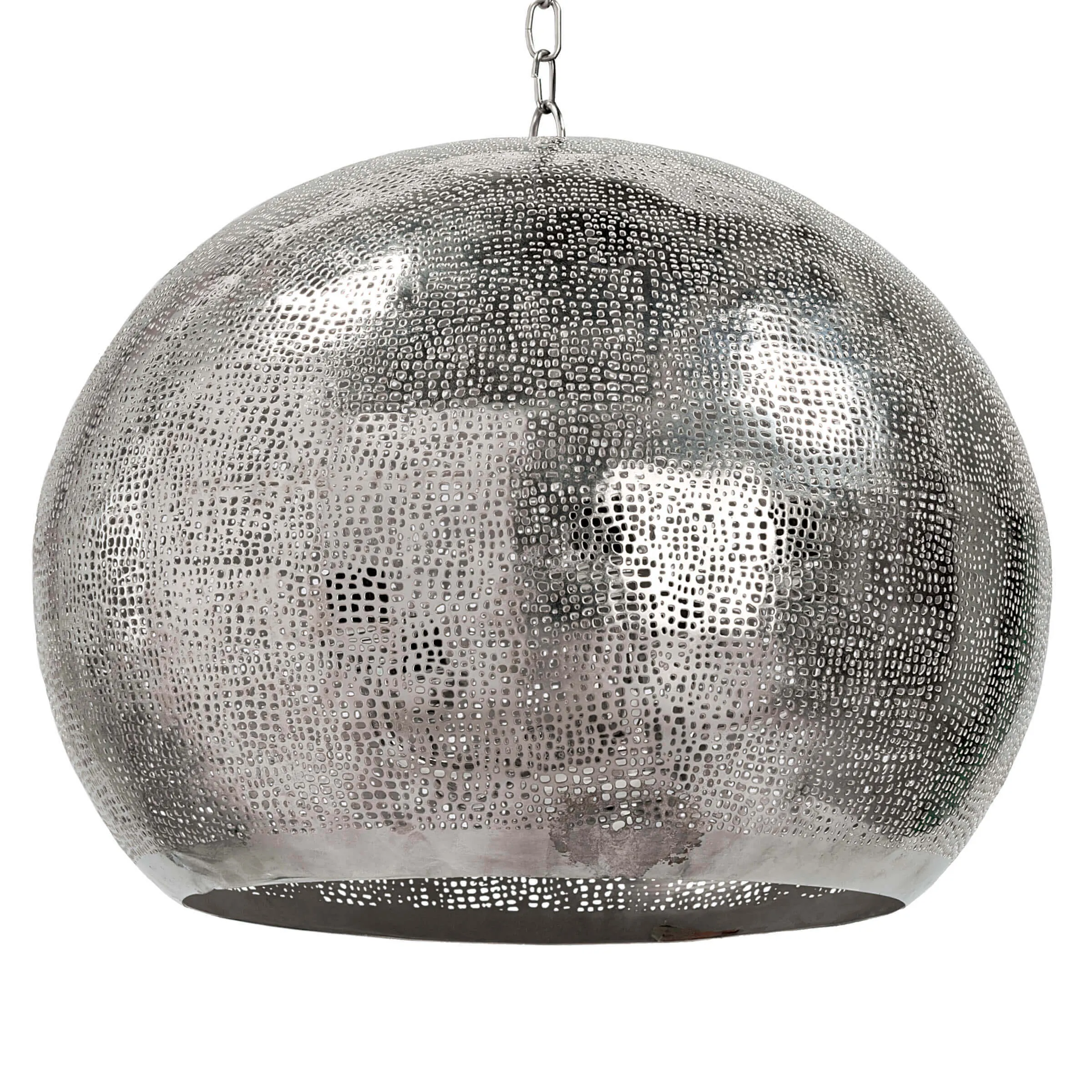 Pierced Metal Sphere Pendant (Polished Nickel)