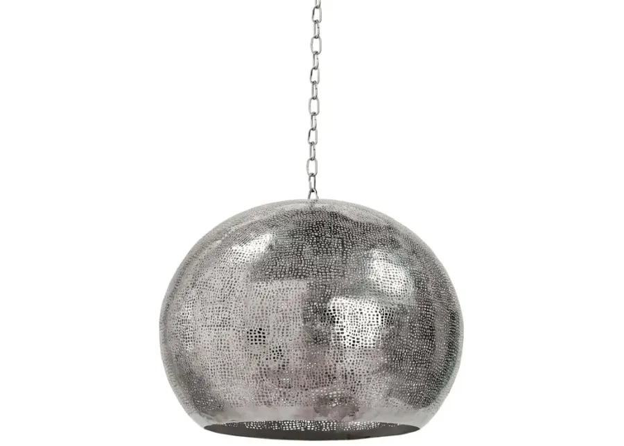 Pierced Metal Sphere Pendant (Polished Nickel)