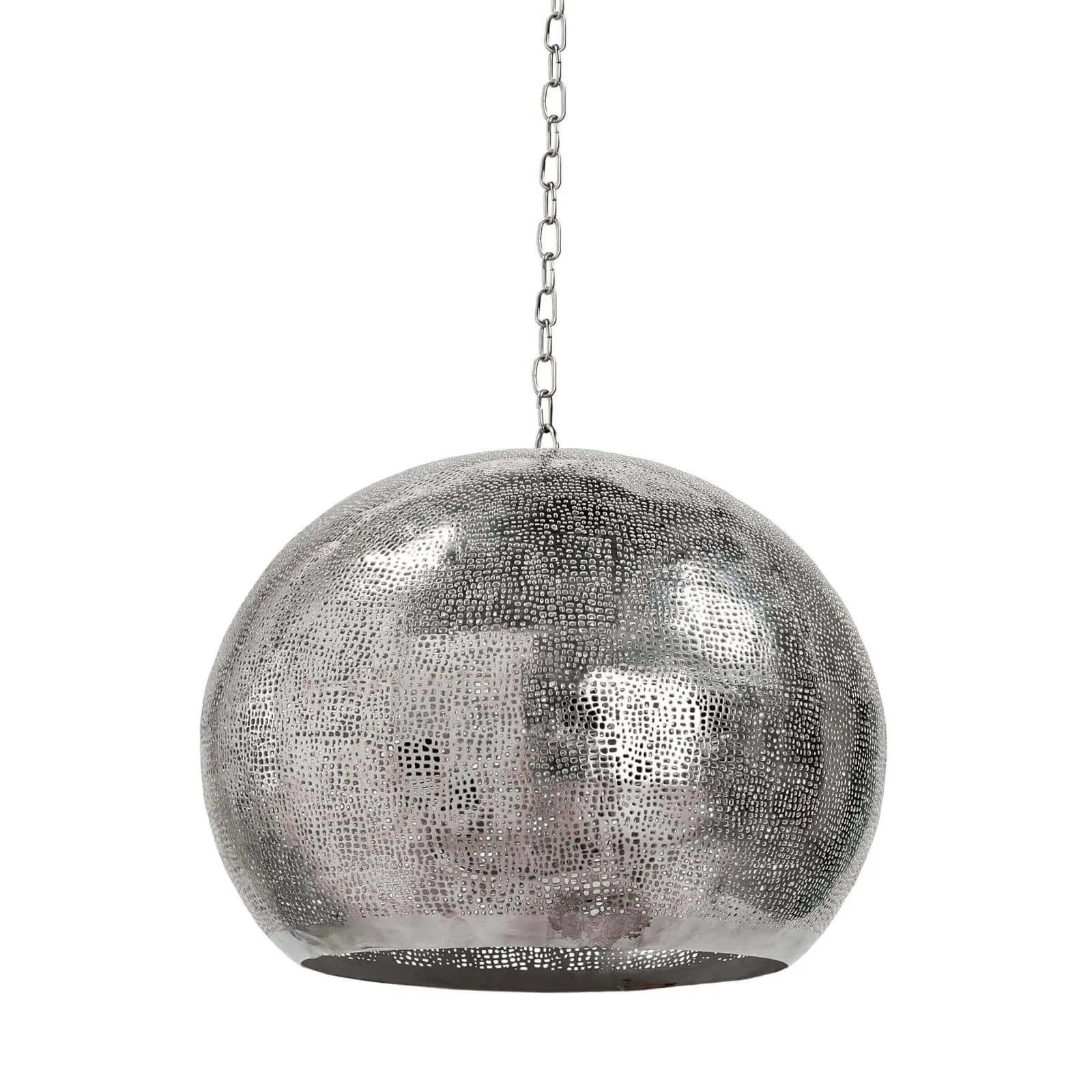 Pierced Metal Sphere Pendant (Polished Nickel)