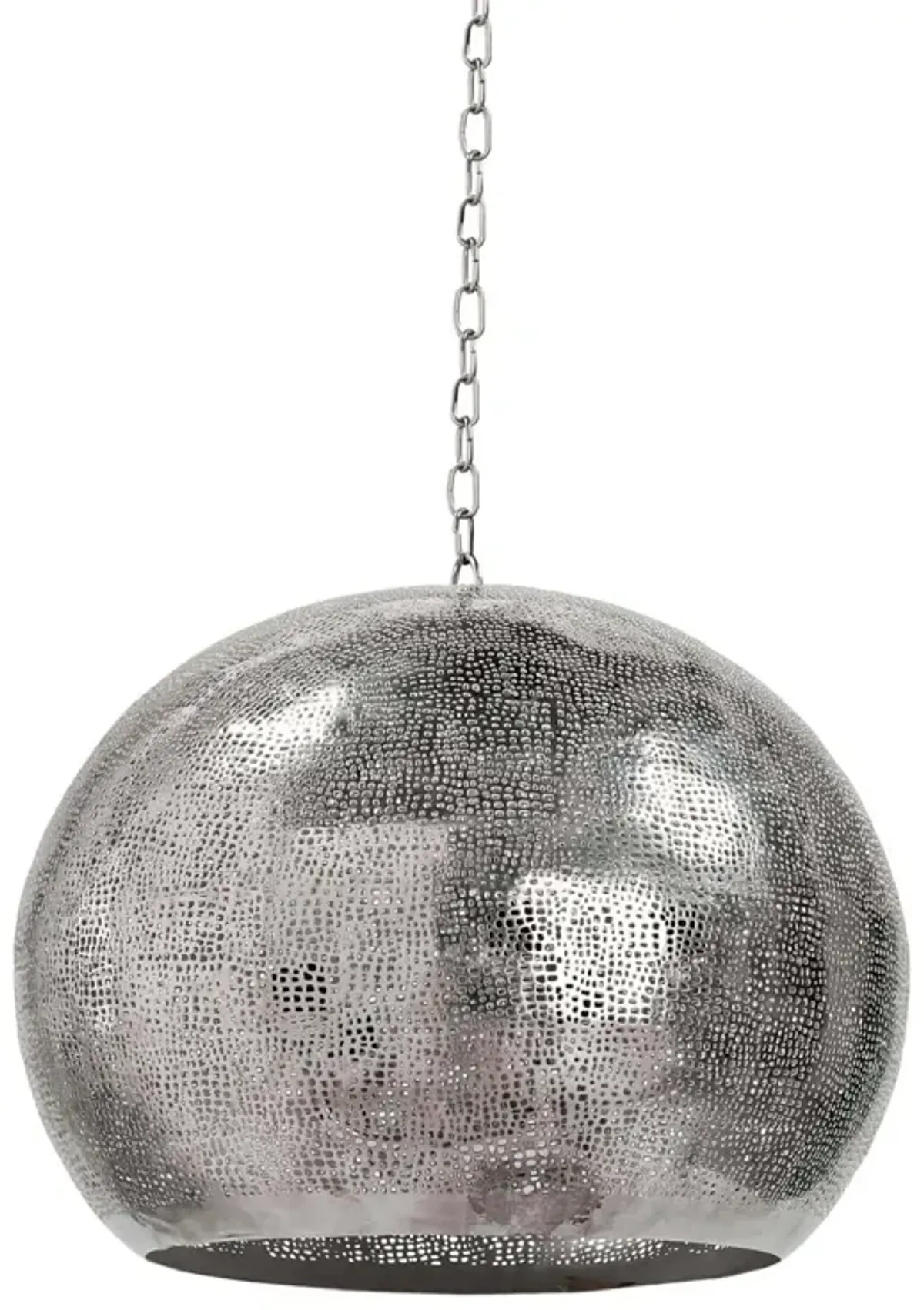 Pierced Metal Sphere Pendant (Polished Nickel)