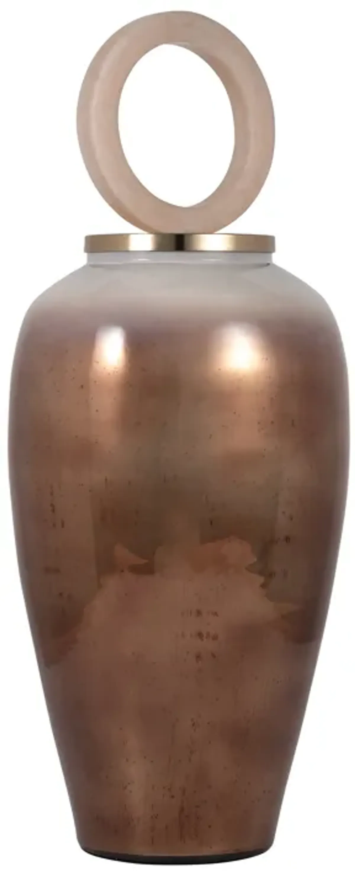 Glass, 28" Vase Round Resin Topper, Copper