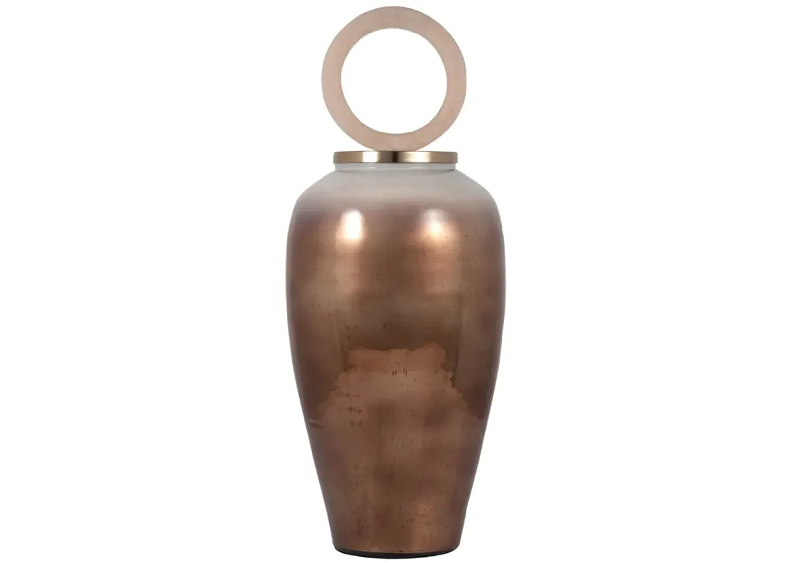 Glass, 28" Vase Round Resin Topper, Copper