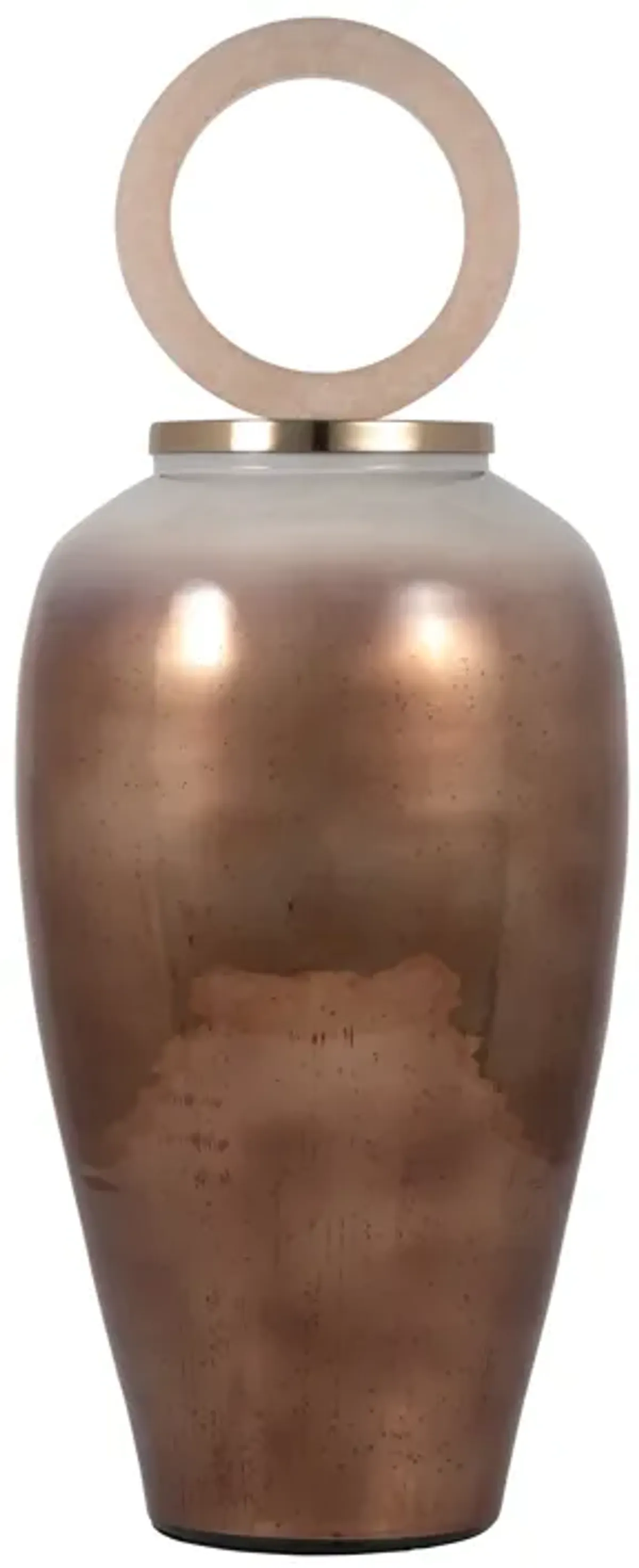 Glass, 28" Vase Round Resin Topper, Copper