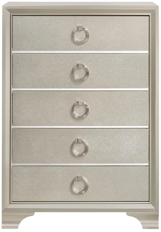 Salford 5-drawer Chest Metallic Sterling