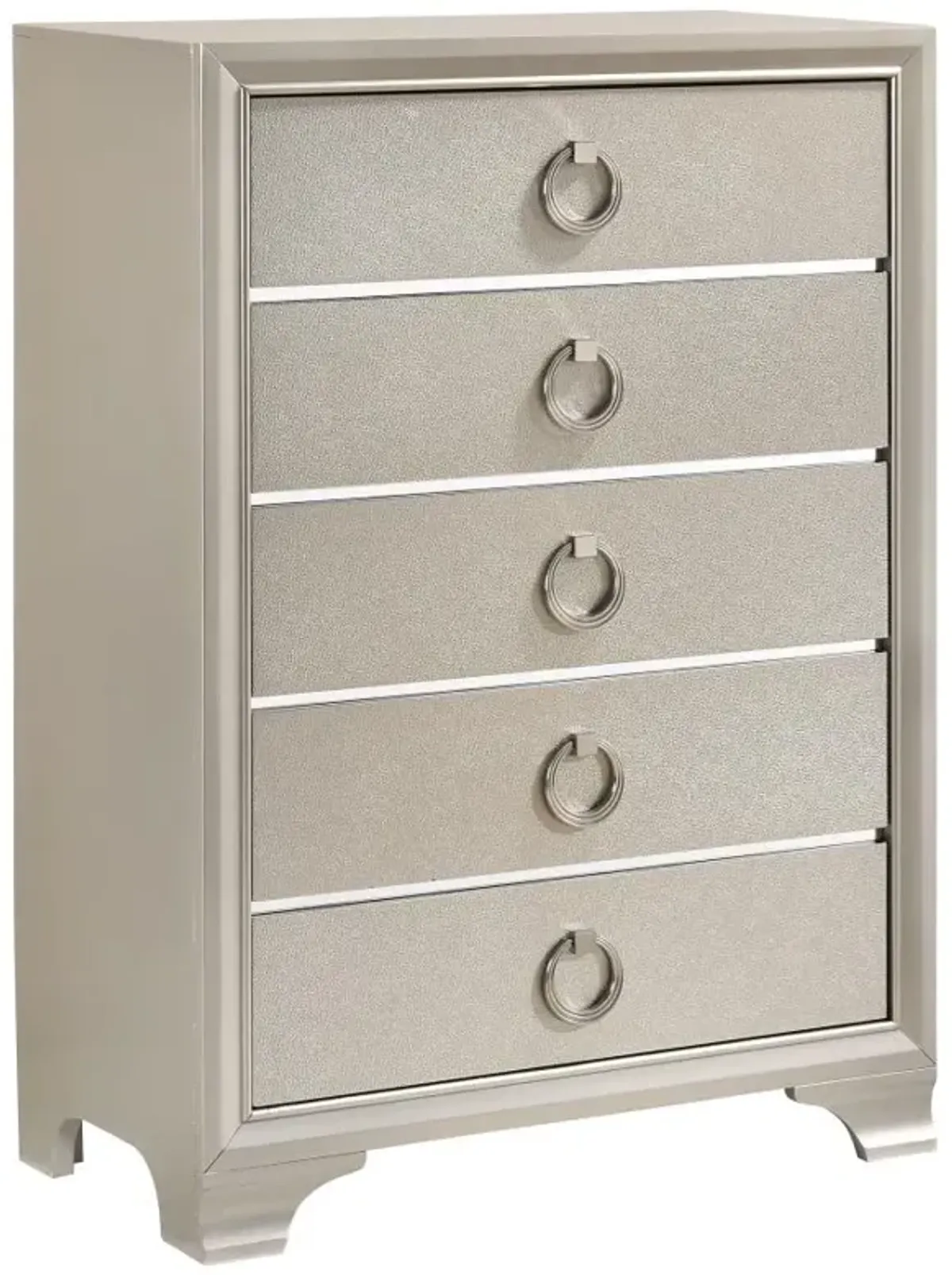 Salford 5-drawer Chest Metallic Sterling