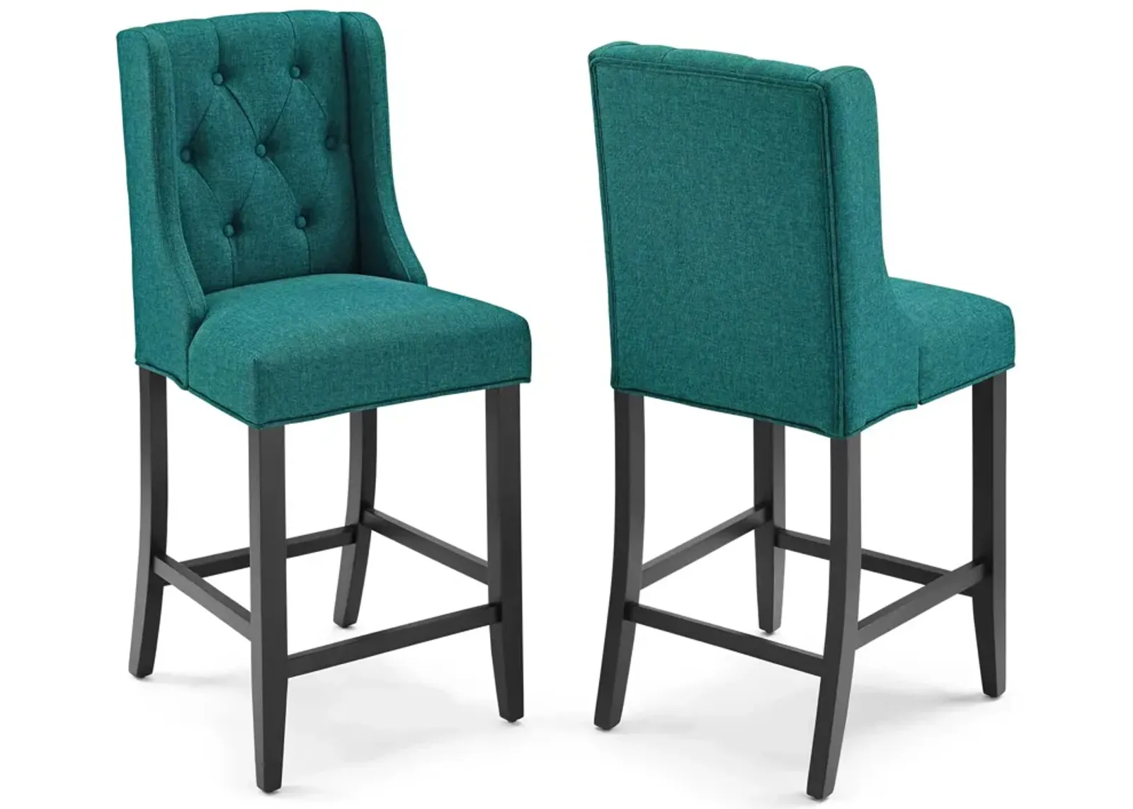 Baronet Counter Bar Stool Upholstered Fabric Set of 2