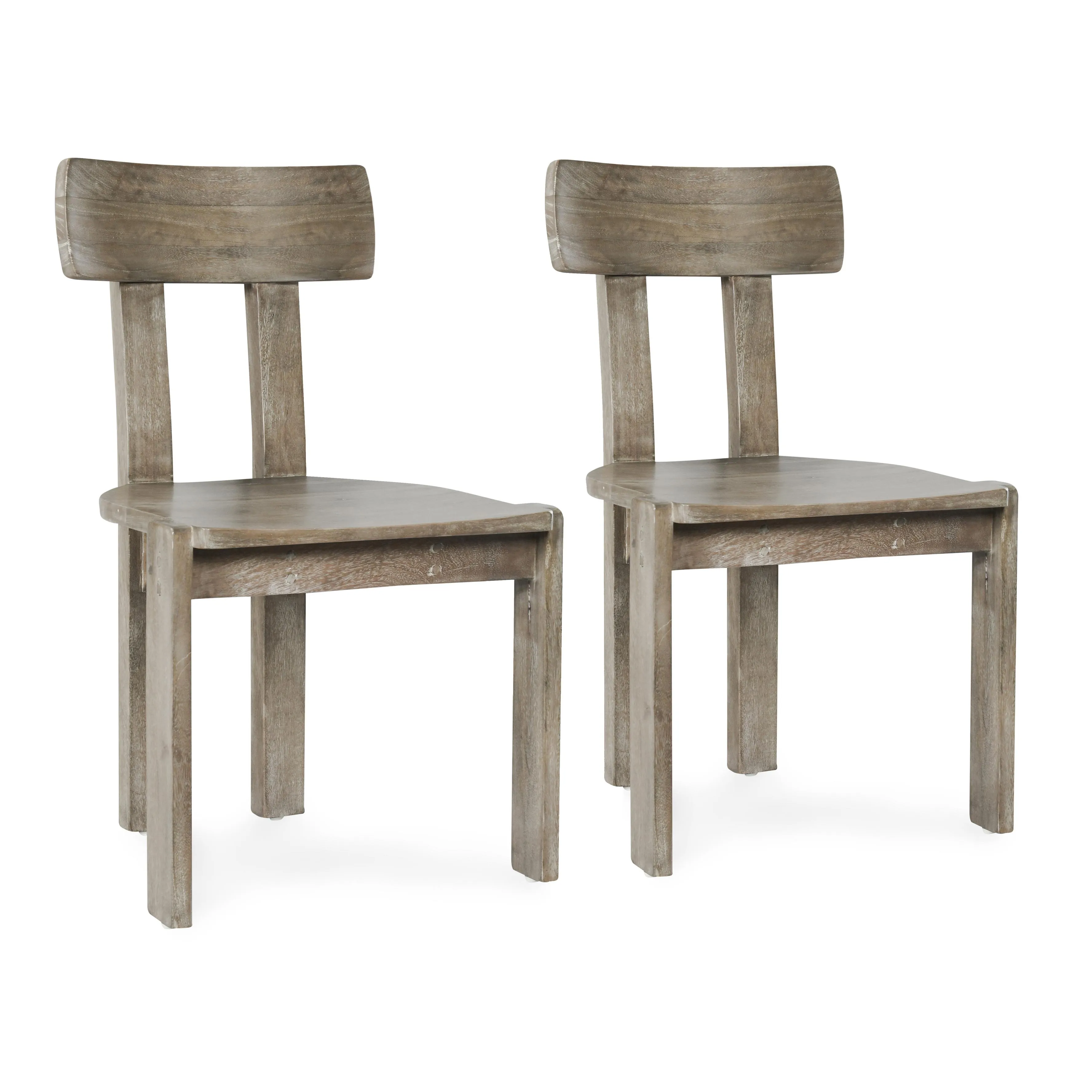 Sedia Set of Two Solid Wood Mango Dining Chair in Ash