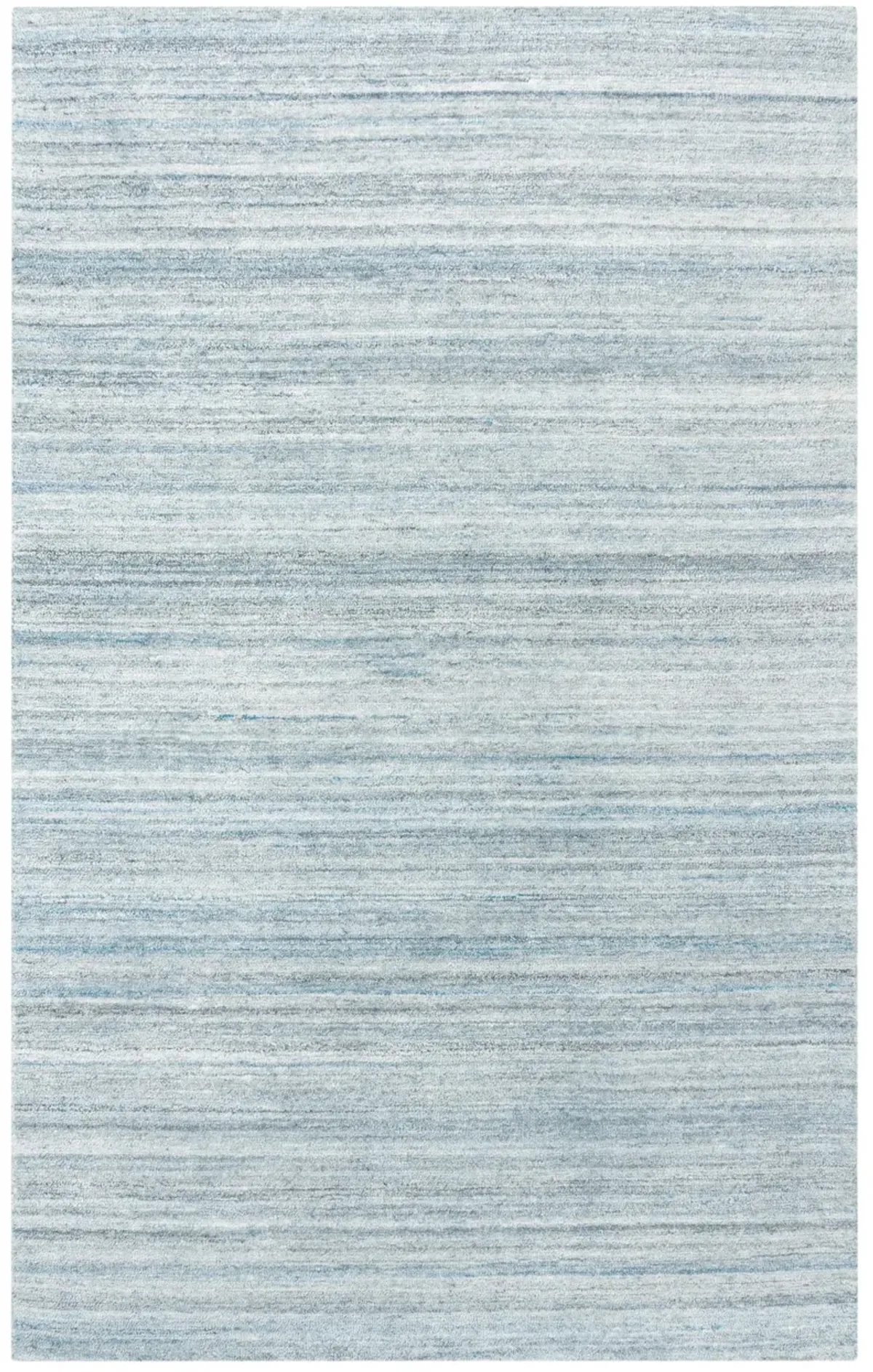 Seasand Teal Muted Stripe Recycled Polyester 5' x 7'6" Rectangle Rug