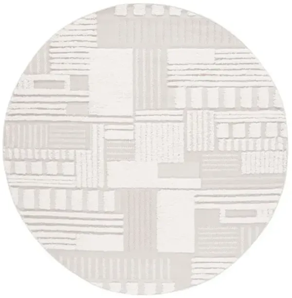 TRENDS 126 Beige 3' X 3' Round Round Rug