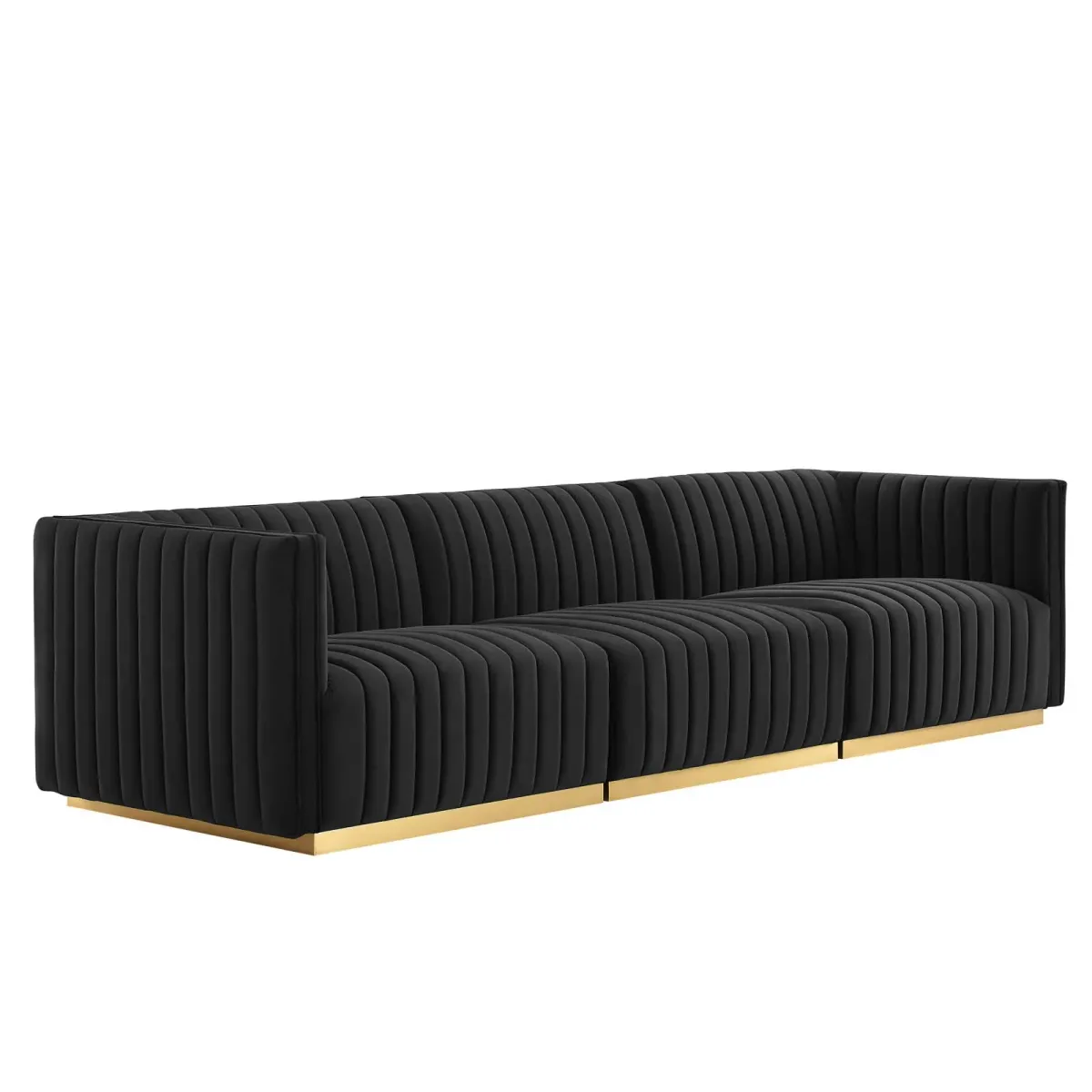 Conjure Channel Tufted Performance Velvet Sofa