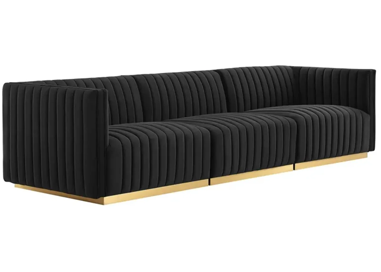 Conjure Channel Tufted Performance Velvet Sofa