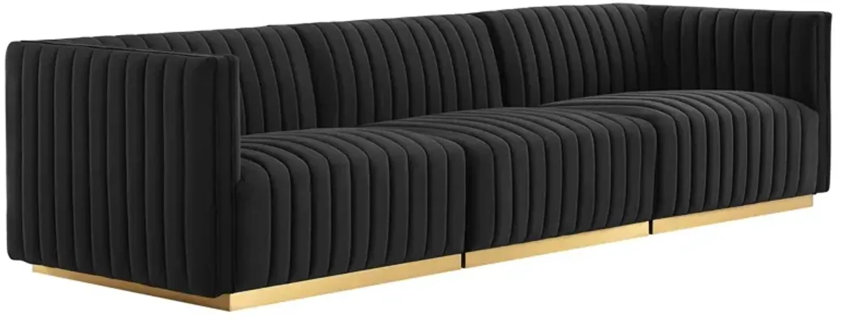 Conjure Channel Tufted Performance Velvet Sofa