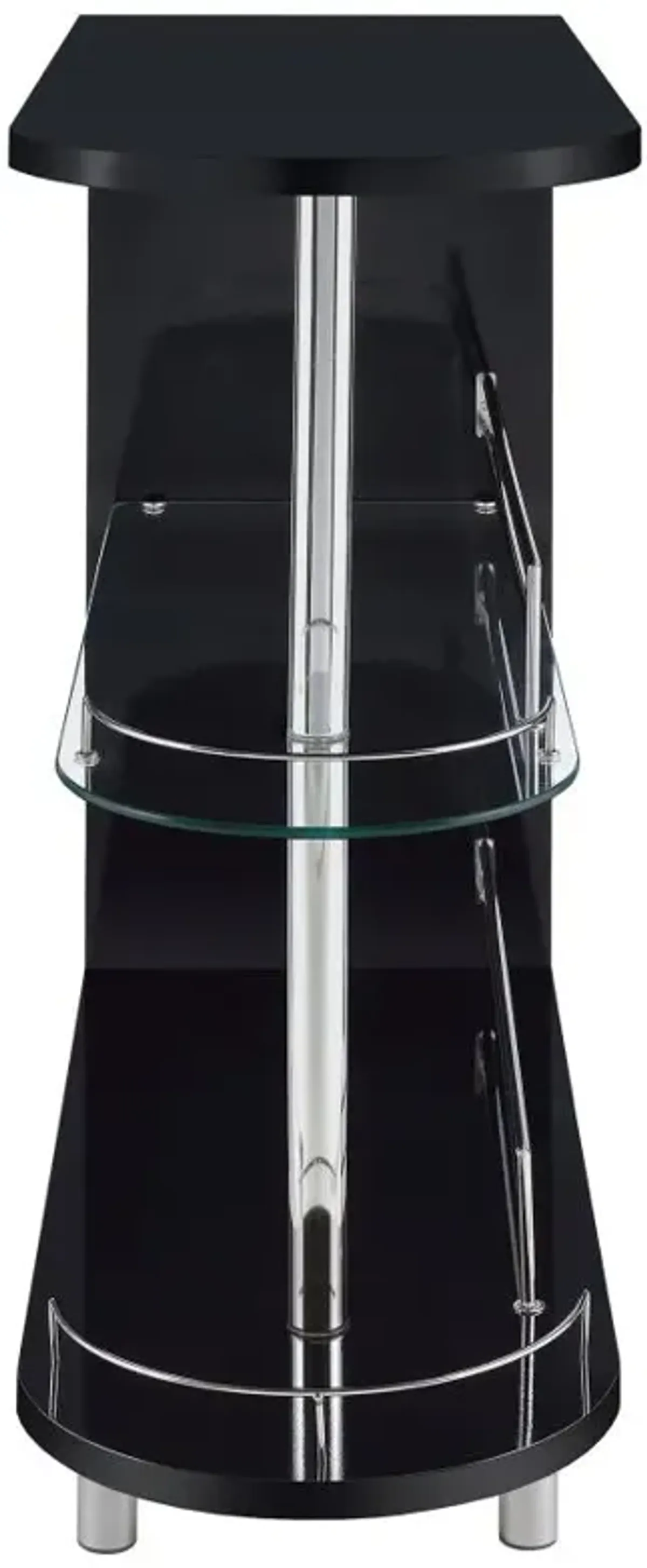 Adolfo 3-tier Bar Table Glossy Black and Clear