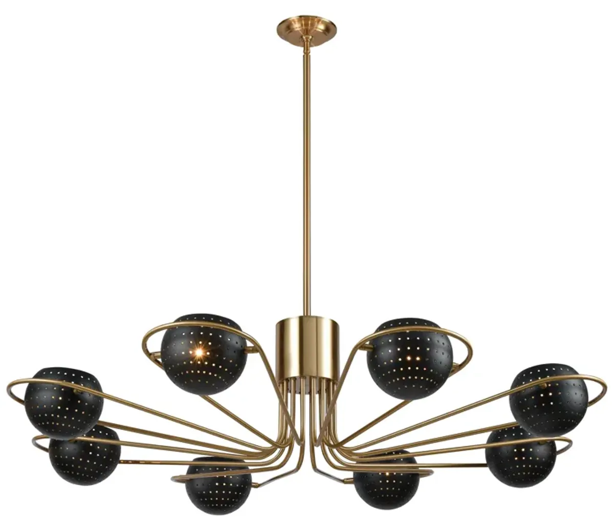 Scarab 47" Wide 8-Light Chandelier - Aged Brass