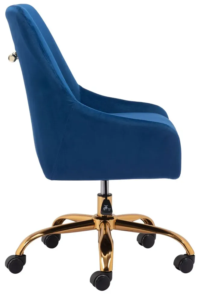 Madelaine Office Chair Navy Blue & Gold