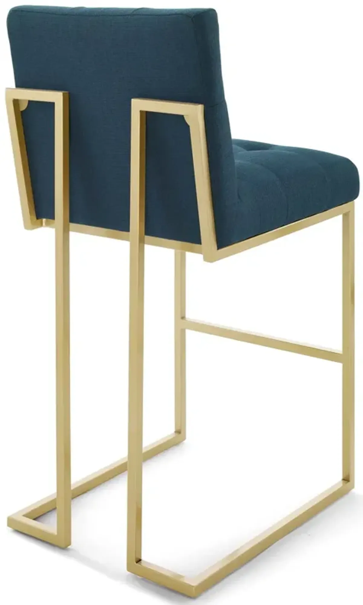 Privy Gold Stainless Steel Upholstered Fabric Bar Stool