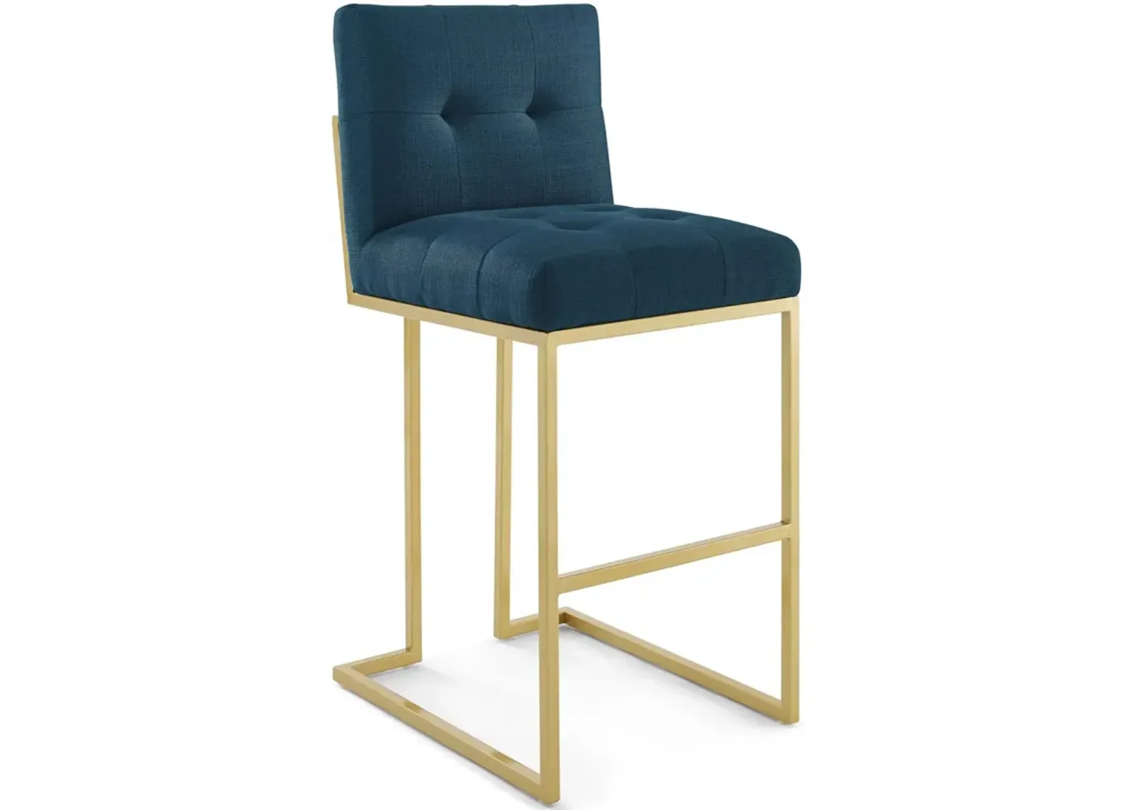 Privy Gold Stainless Steel Upholstered Fabric Bar Stool