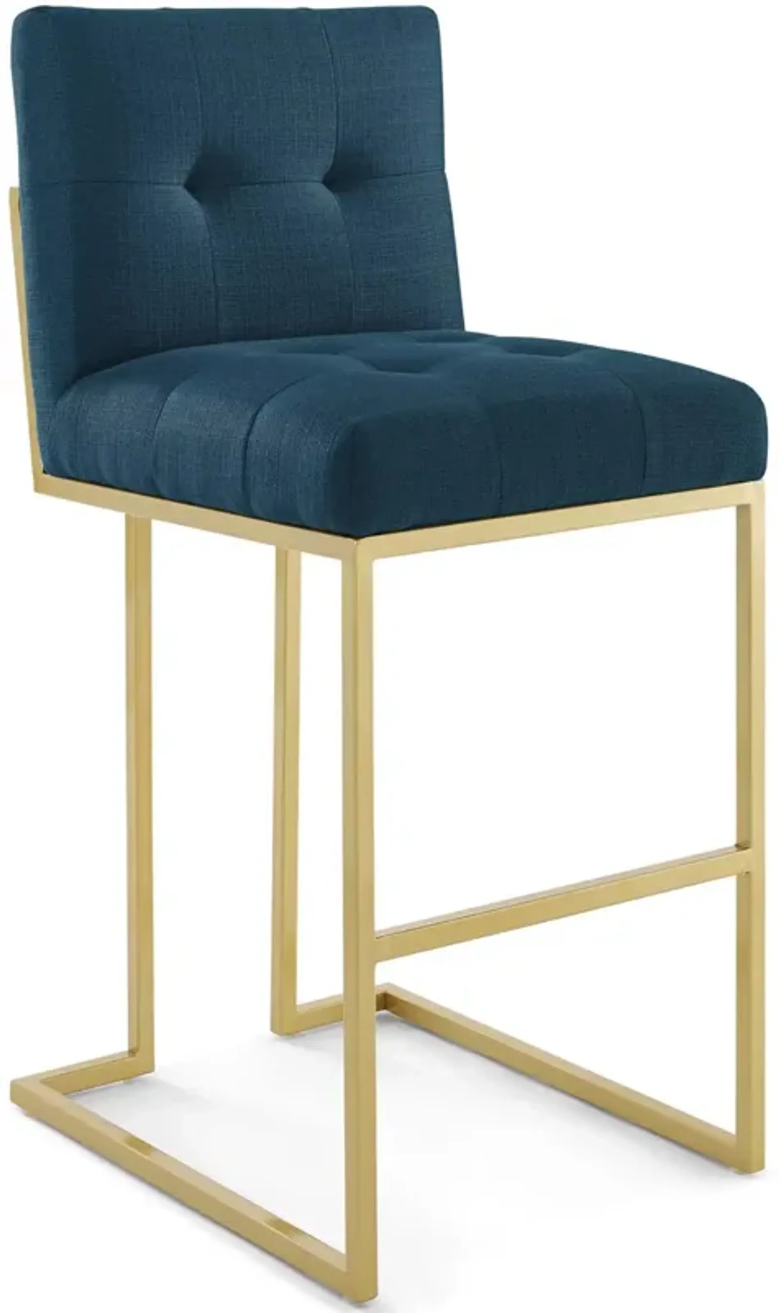 Privy Gold Stainless Steel Upholstered Fabric Bar Stool