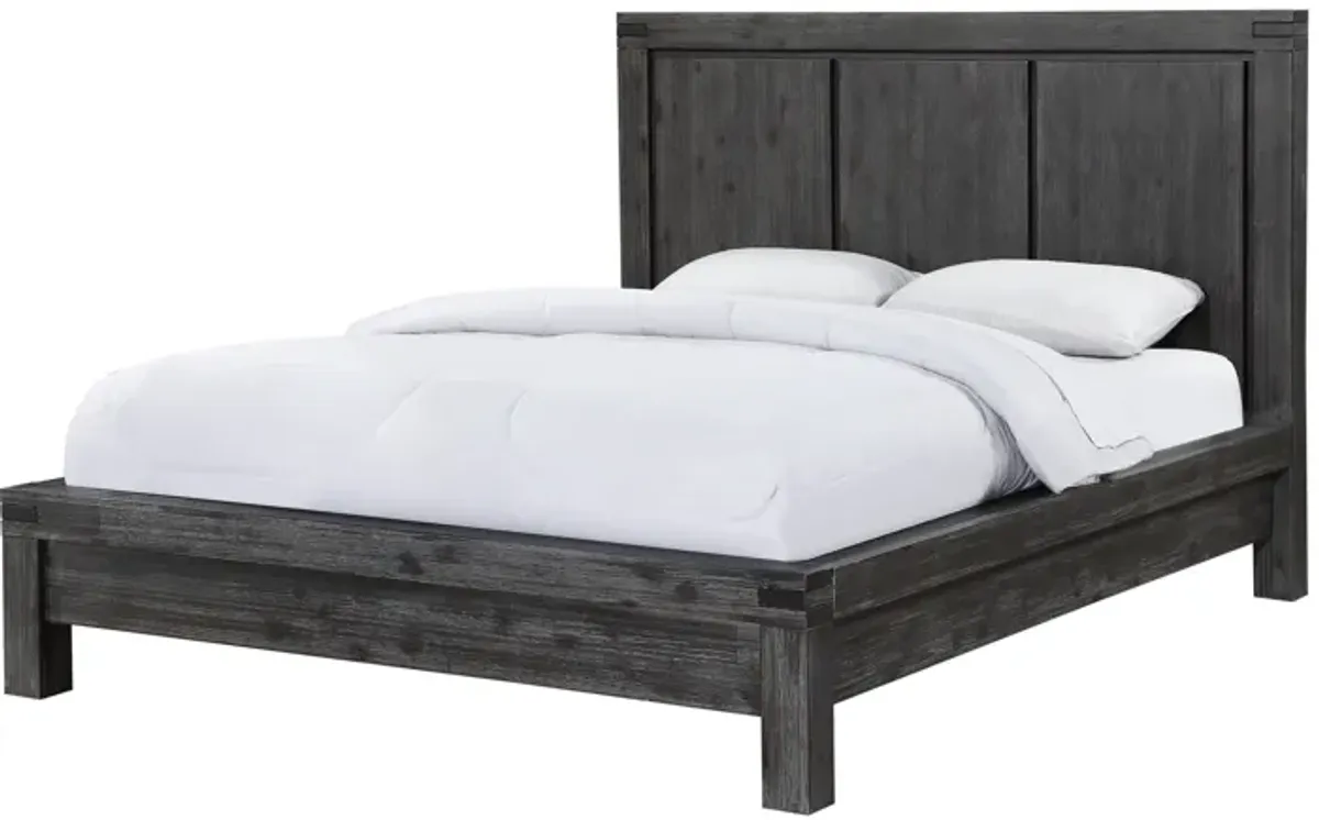 Meadow Queen-Size Solid Wood Platform Bed in Graphite