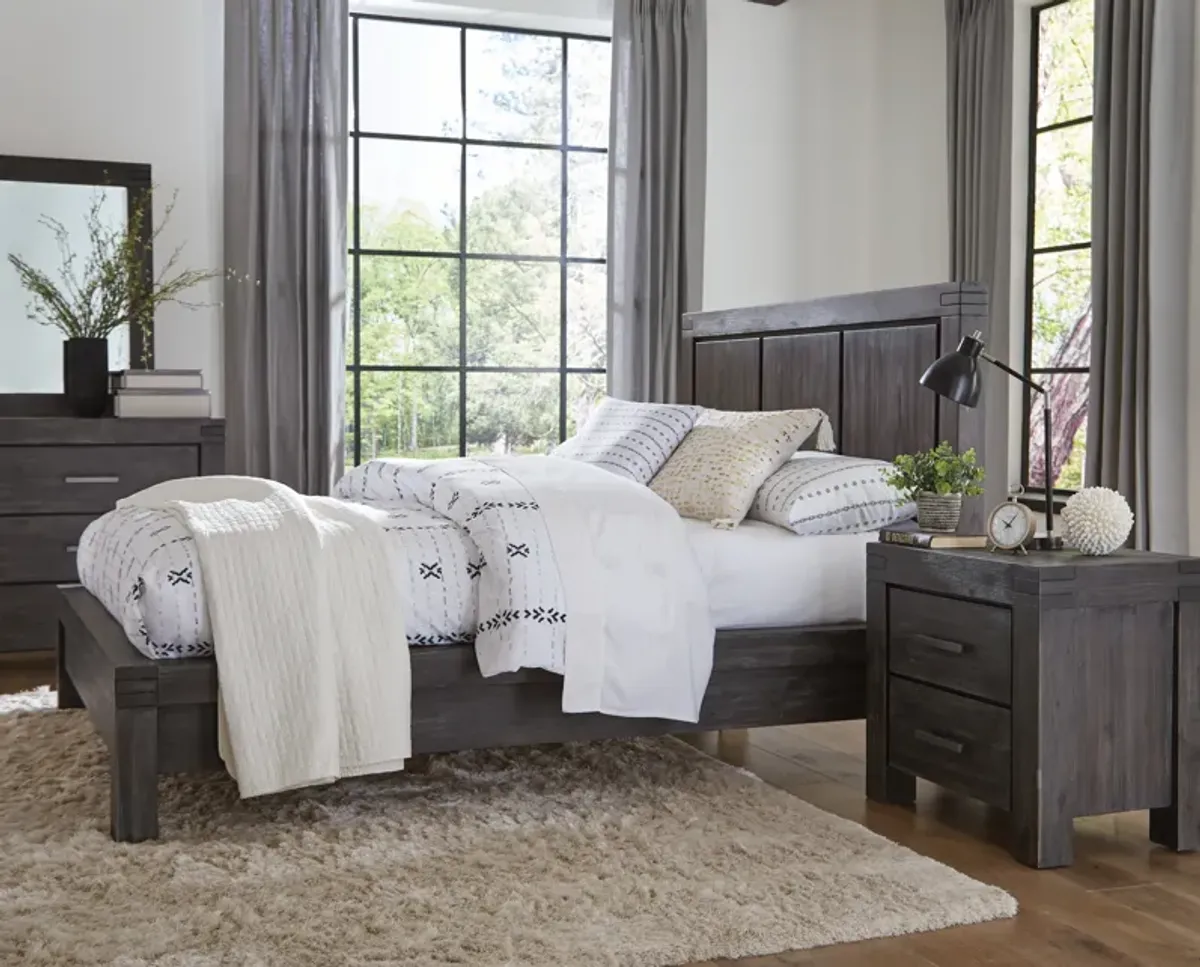 Meadow Queen-Size Solid Wood Platform Bed in Graphite