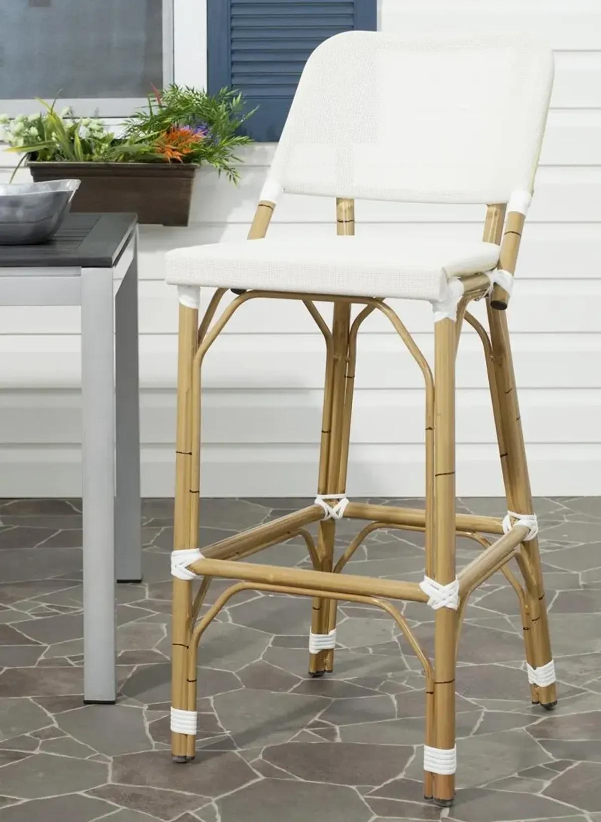 DELTANA BAR STOOL BEIGE (INDOOR/OUTDOOR)