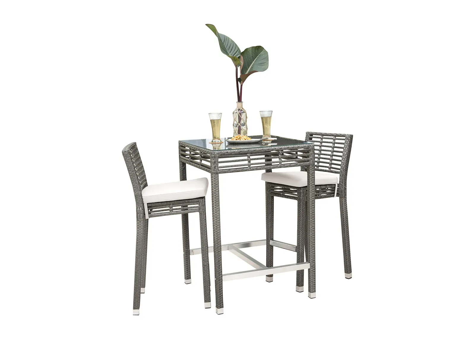 Panama Jack Graphite 3-Piece Pub Set with Cushions