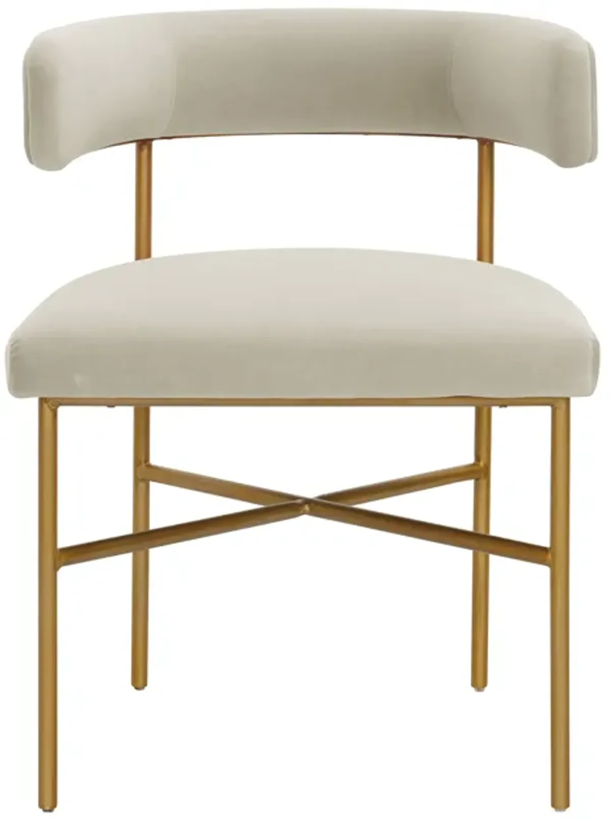 Kim Performance Velvet Chair in Cream