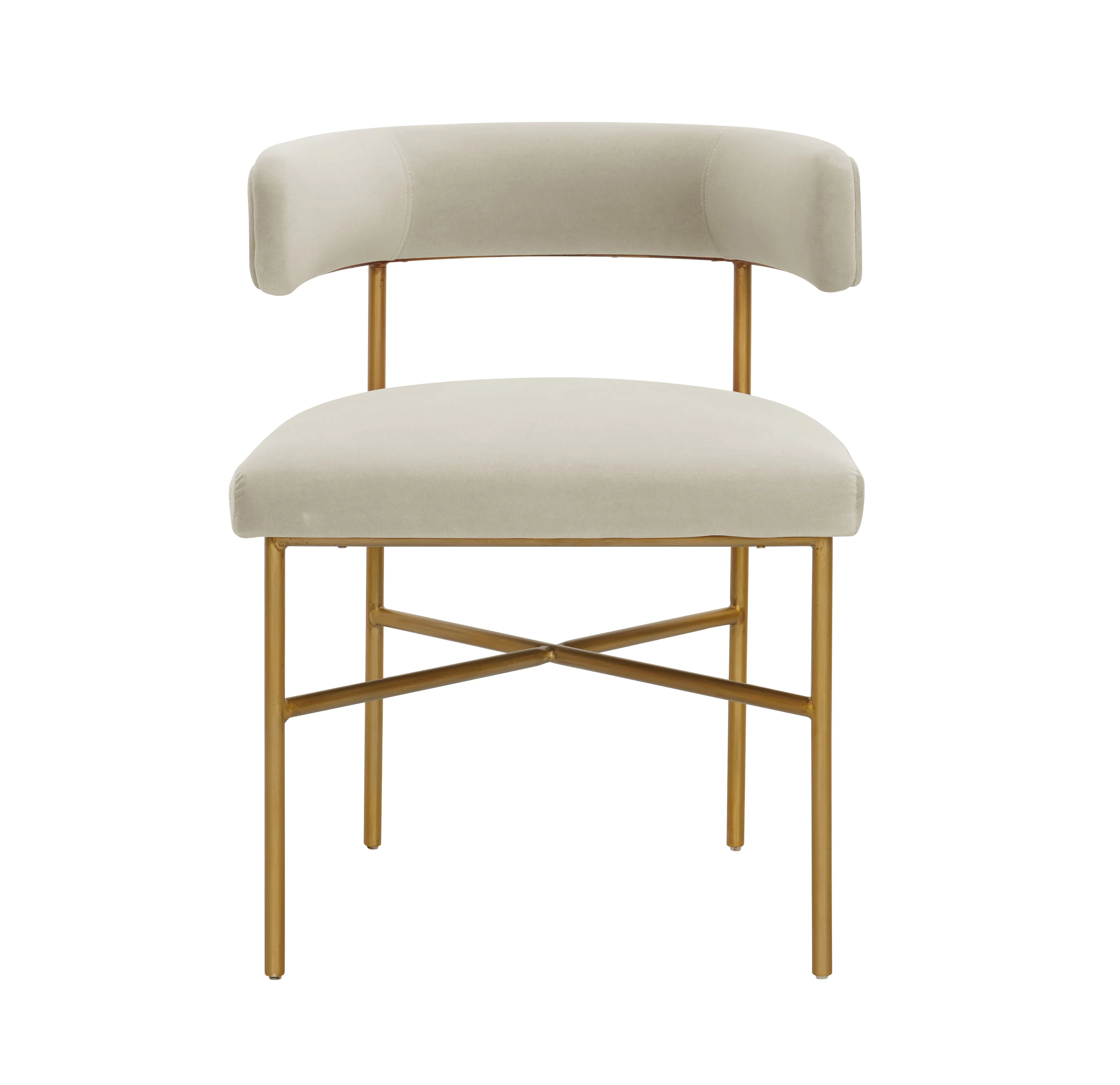 Kim Performance Velvet Chair in Cream