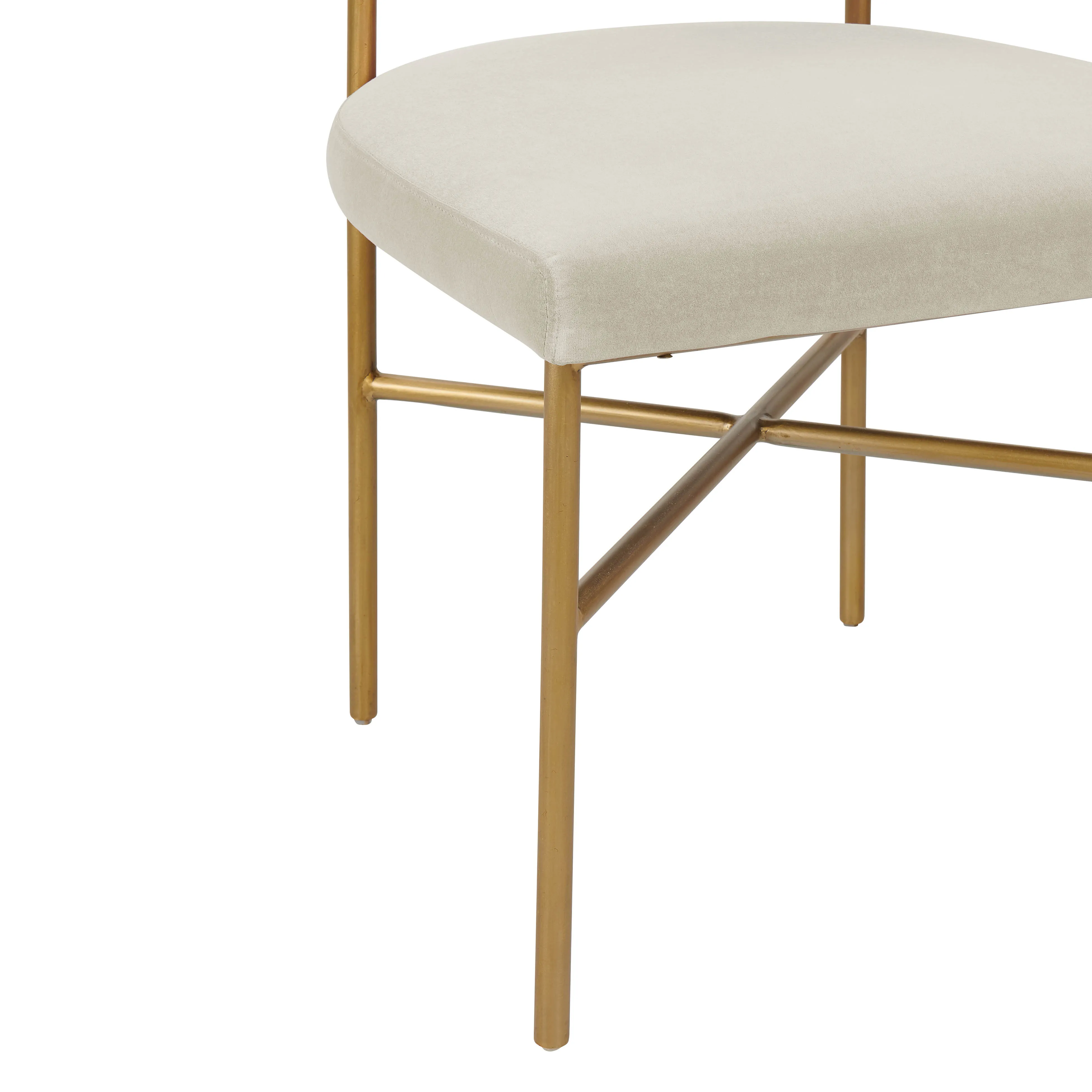 Kim Performance Velvet Chair in Cream