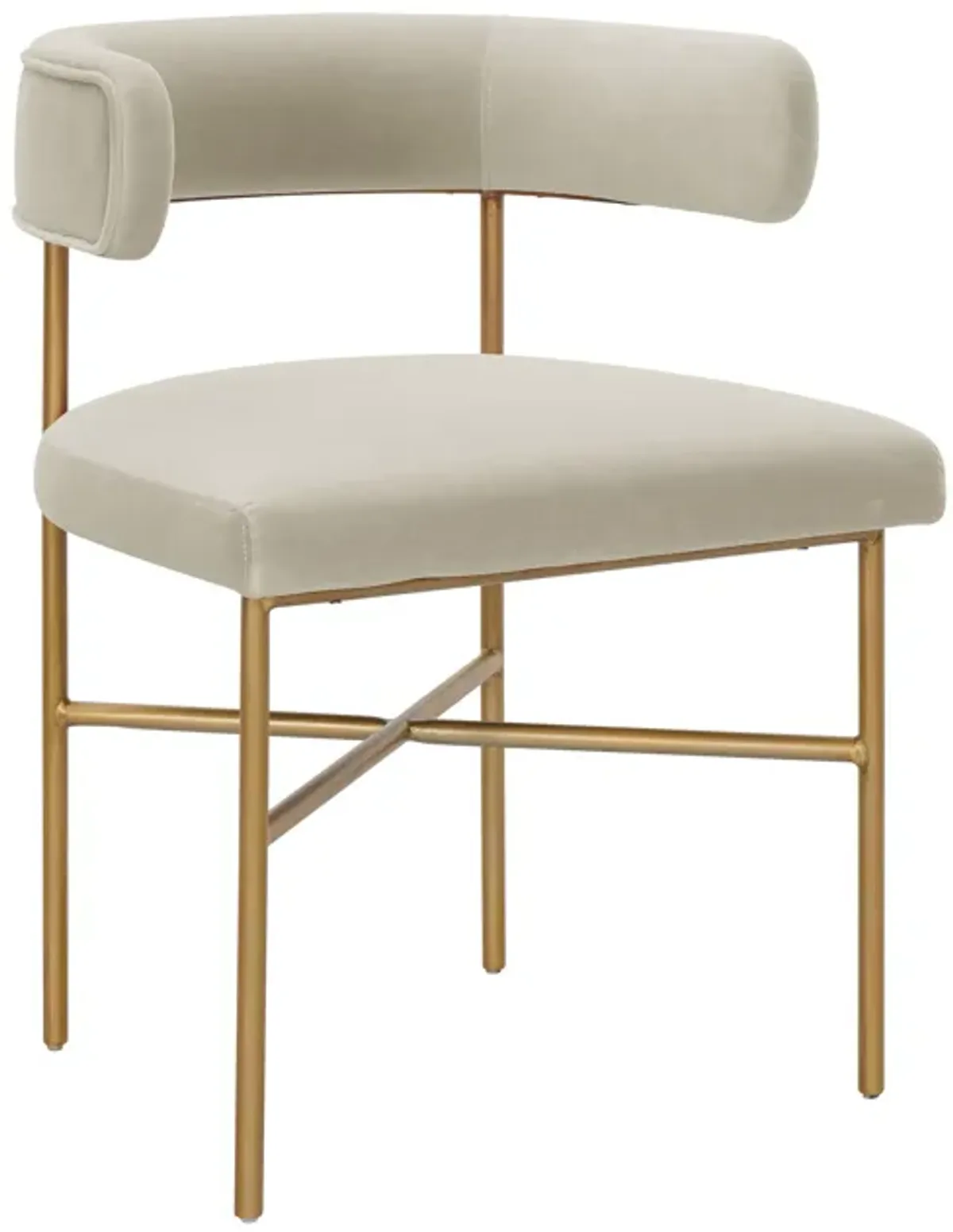 Kim Performance Velvet Chair in Cream