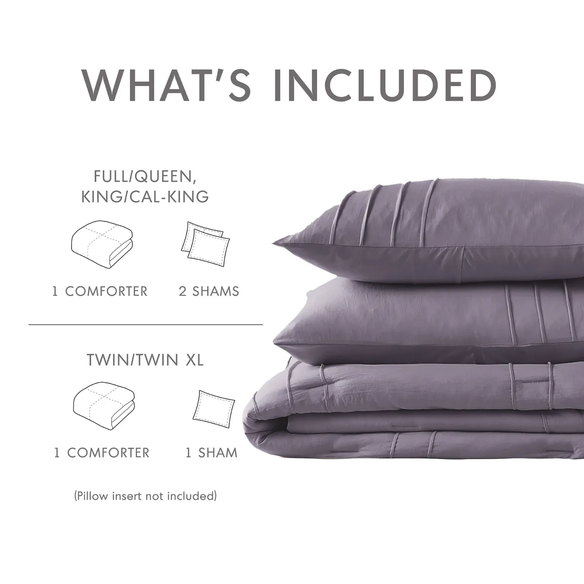 Soft Washed Pleated Comforter Set