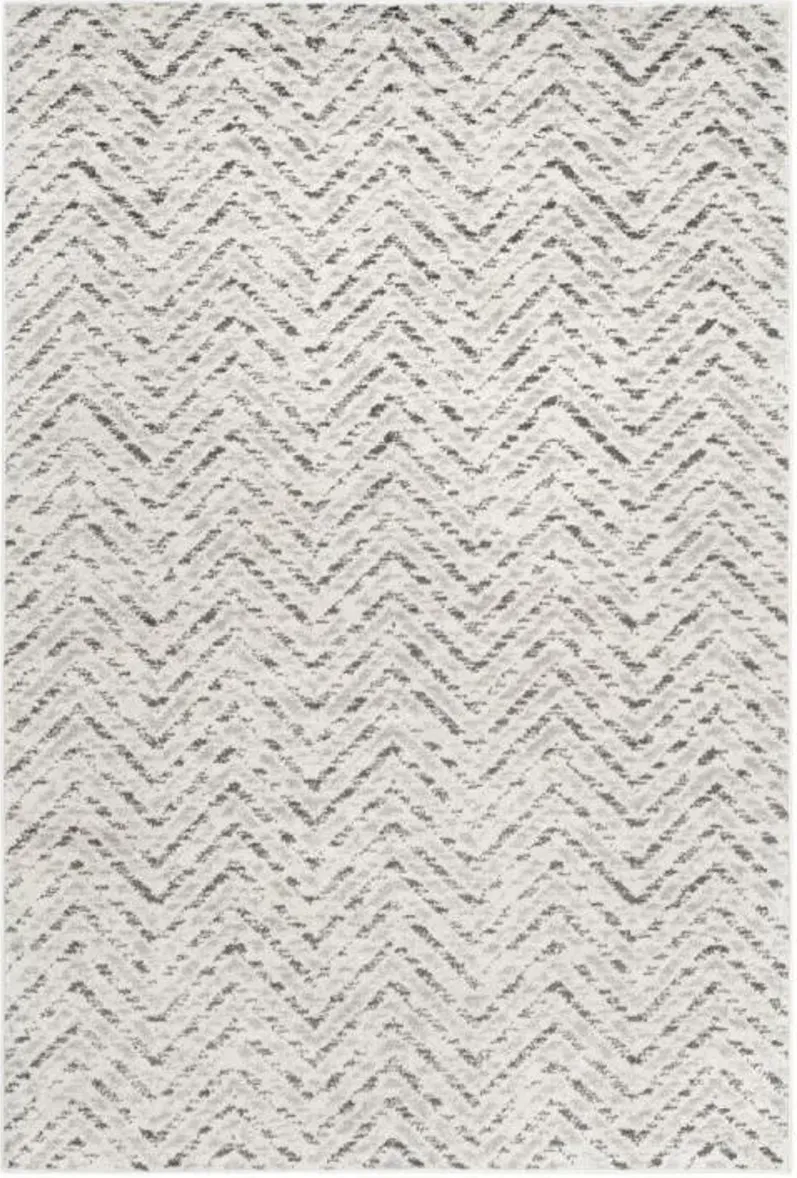 Adirondack Contemporary Ivory / Charcoal 2'-6" X 6' Powerloomed Rug