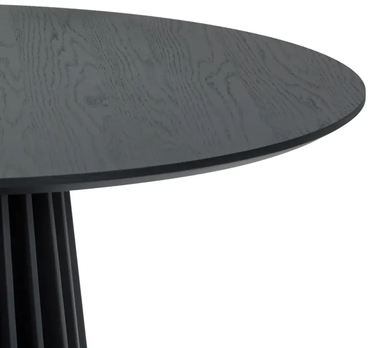 Pasadena 47" Wood Round Dining Table in Black Oak Finish