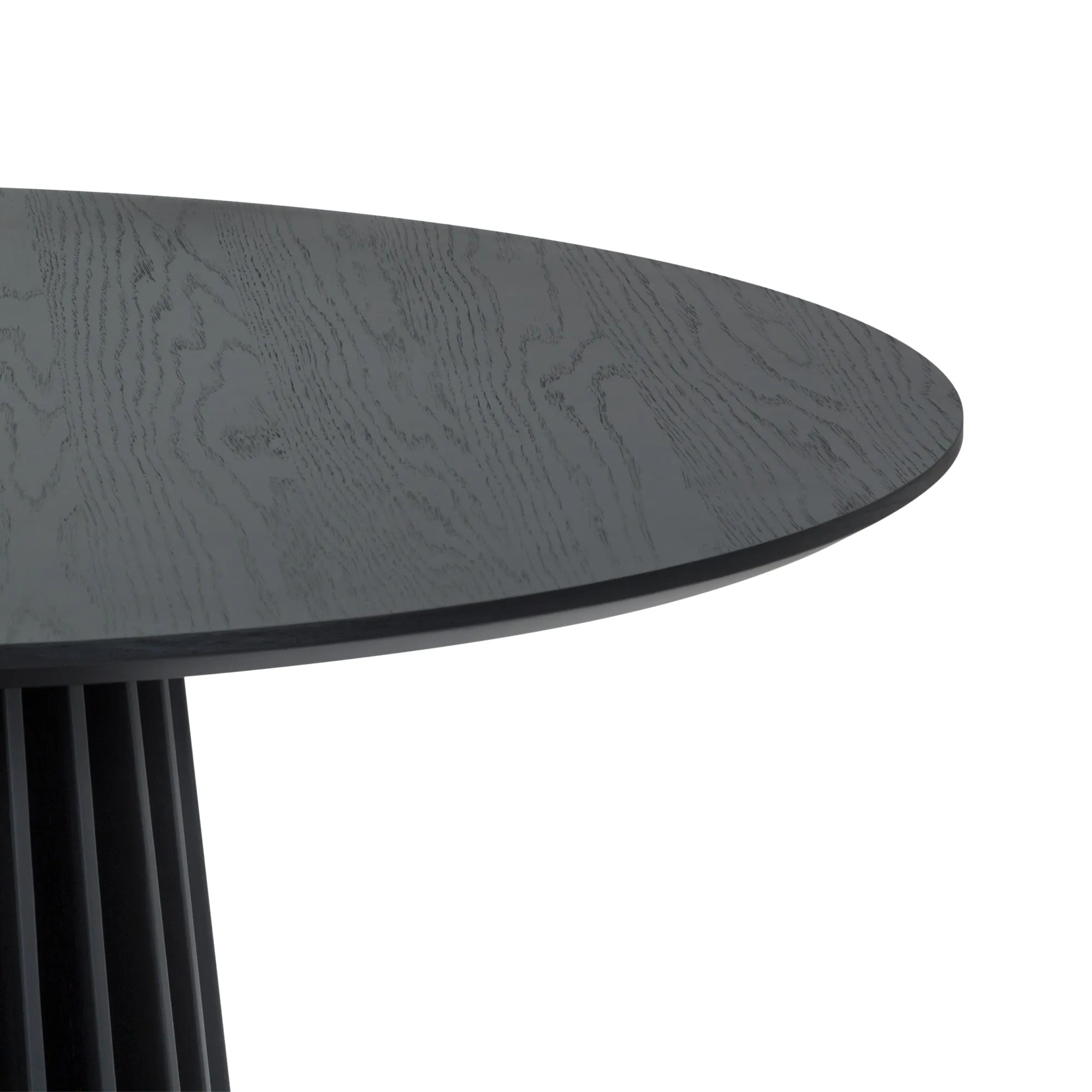 Pasadena 47" Wood Round Dining Table in Black Oak Finish