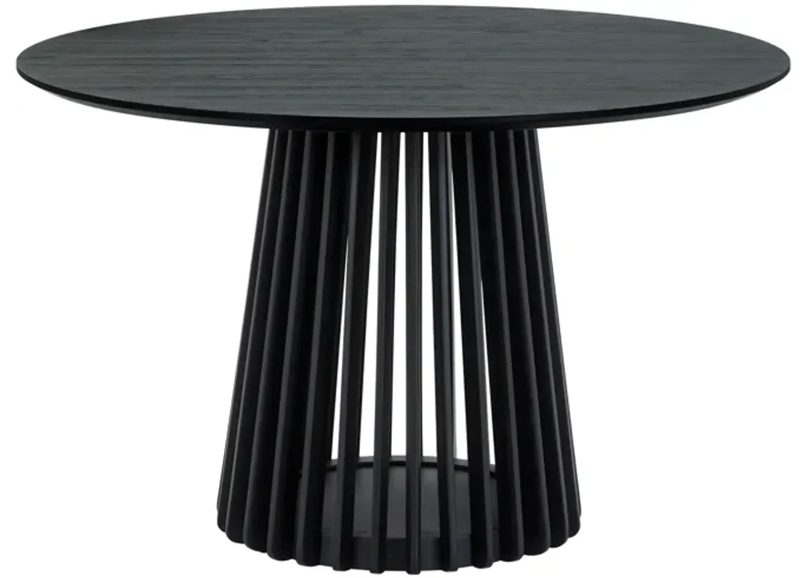 Pasadena 47" Wood Round Dining Table in Black Oak Finish