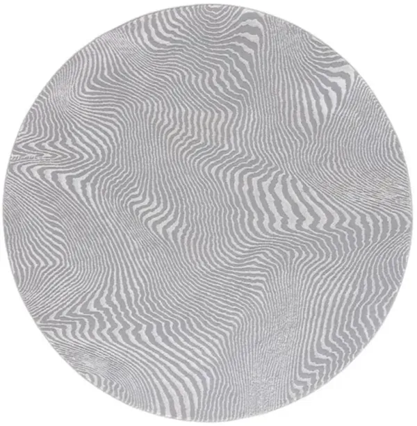 REVIVE 110 Grey 6'-7' X 6'-7' Round Round Rug