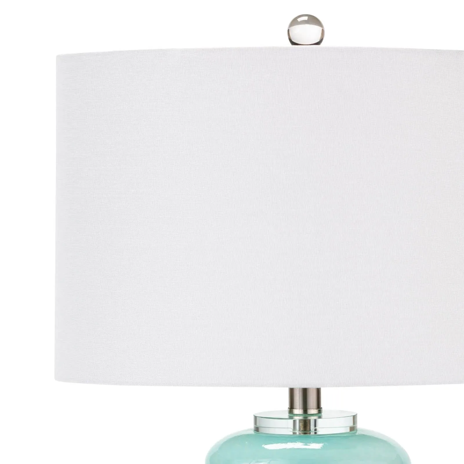 Stacked Pebble Glass Table Lamp (Aqua)