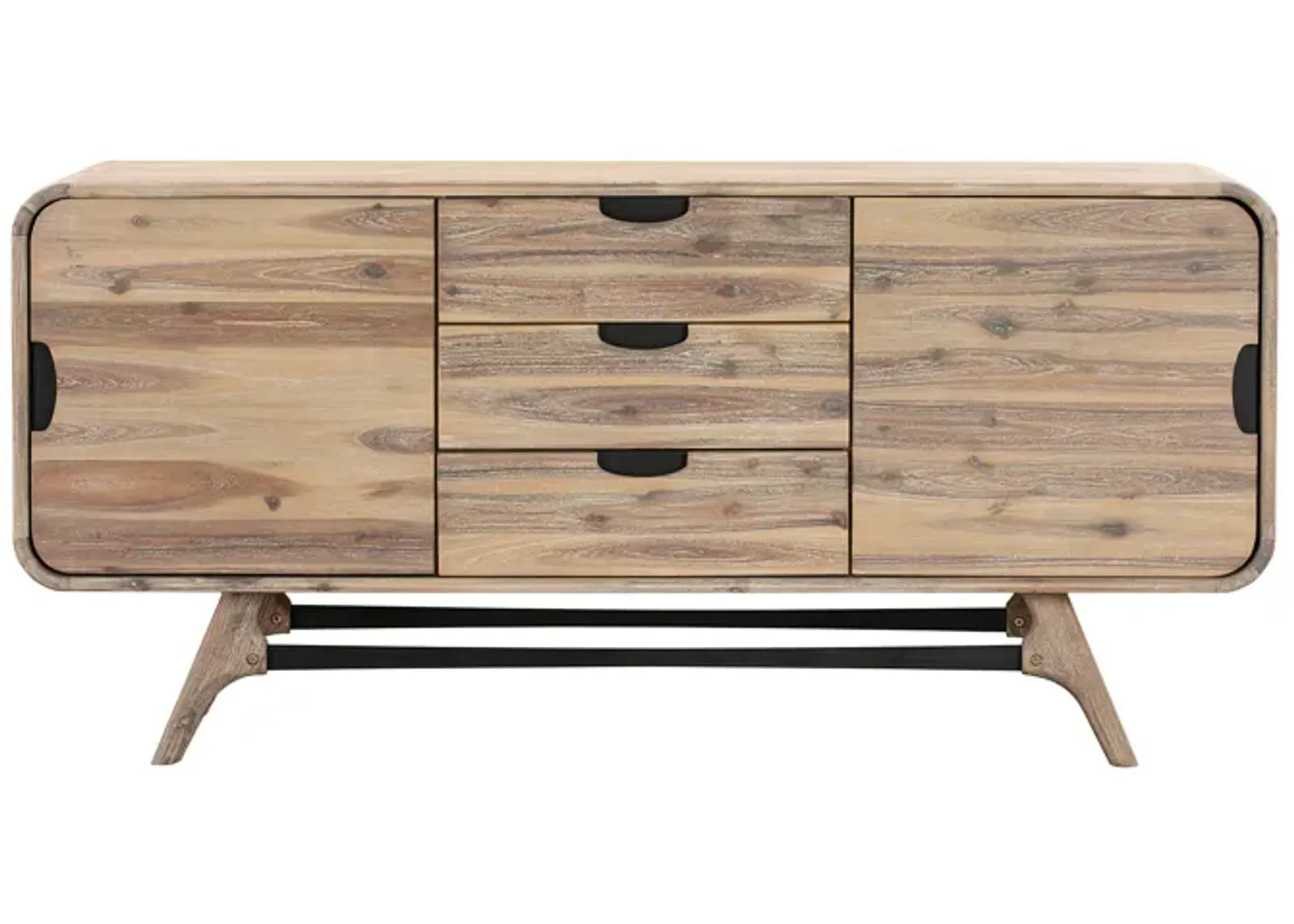 Kendra 3 Drawer Sideboard Buffet in Gray Acacia Wood