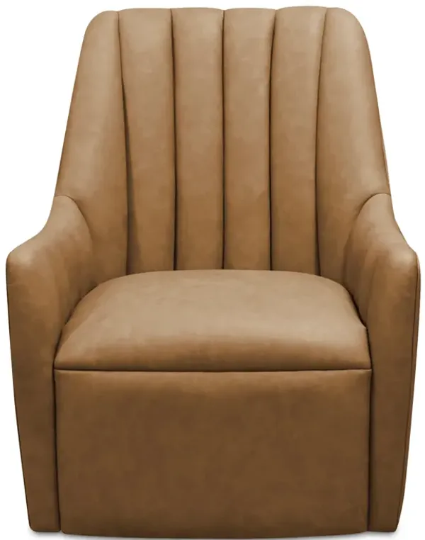 Bowie Swivel Chair Tan Leather