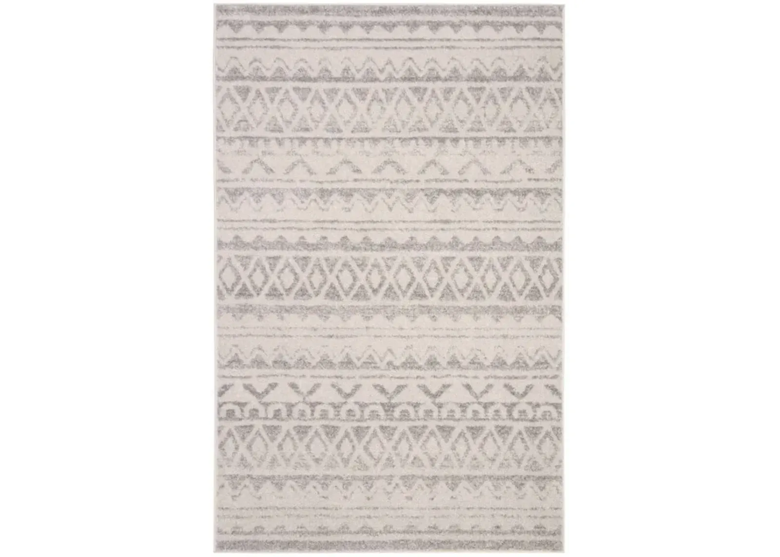 Adirondack Contemporary Ivory / Grey 4' X 6' Powerloomed Rug