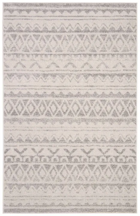 Adirondack Contemporary Ivory / Grey 4' X 6' Powerloomed Rug