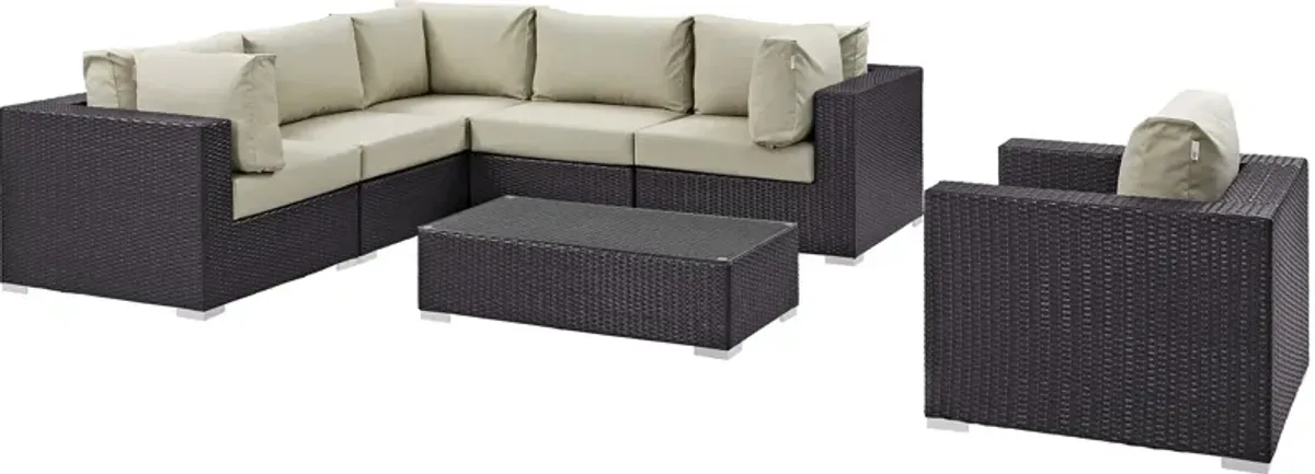 Convene 7 Piece Outdoor Patio Sectional Set