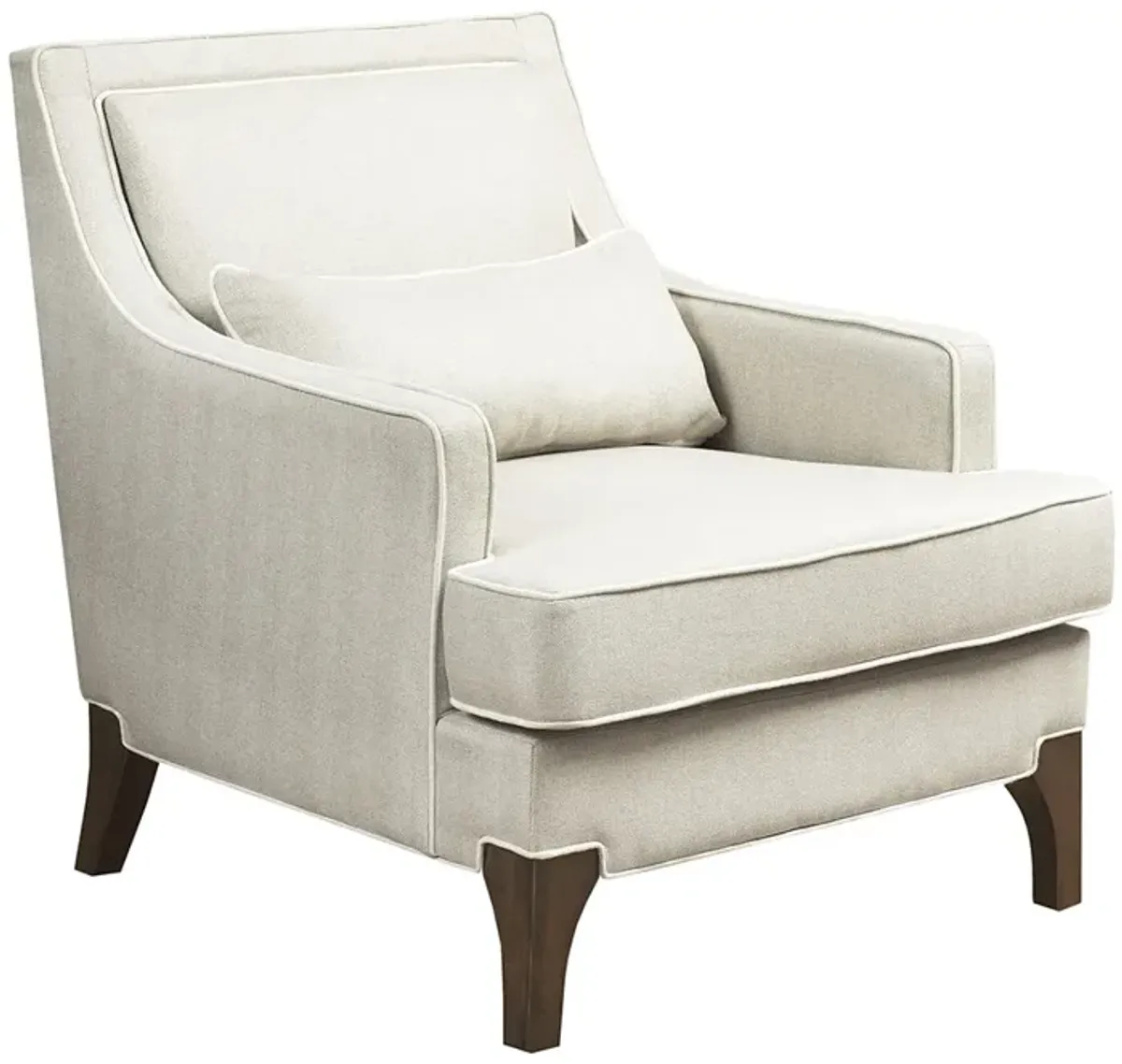 Madison Park Signature Collin Cream/Dark Brown Arm chair