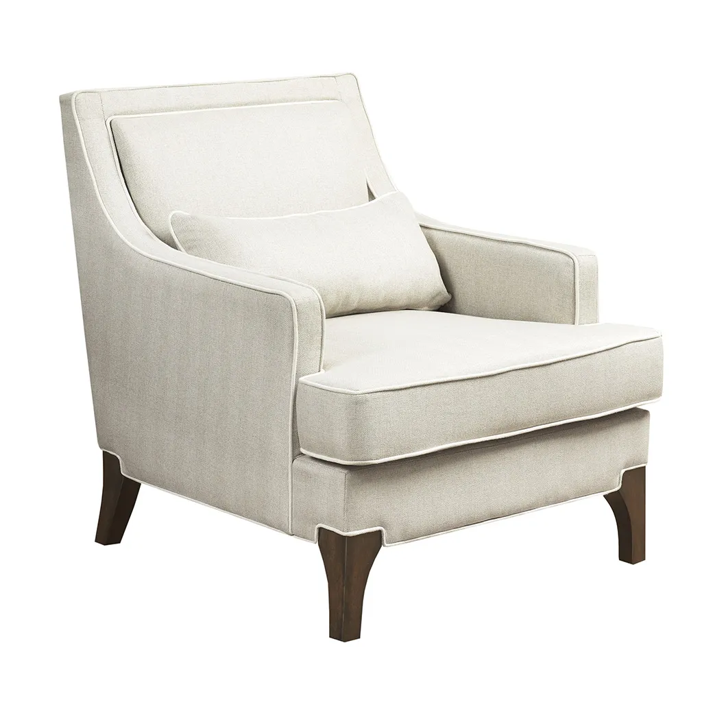 Madison Park Signature Collin Cream/Dark Brown Arm chair