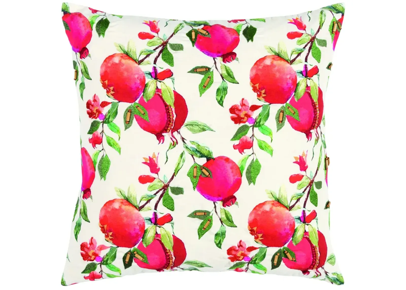 Botanical Pomegranate Red Pillow