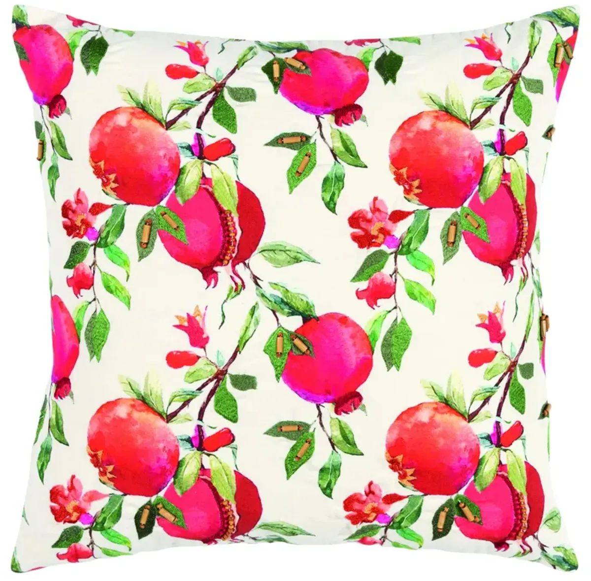 Botanical Pomegranate Red Pillow