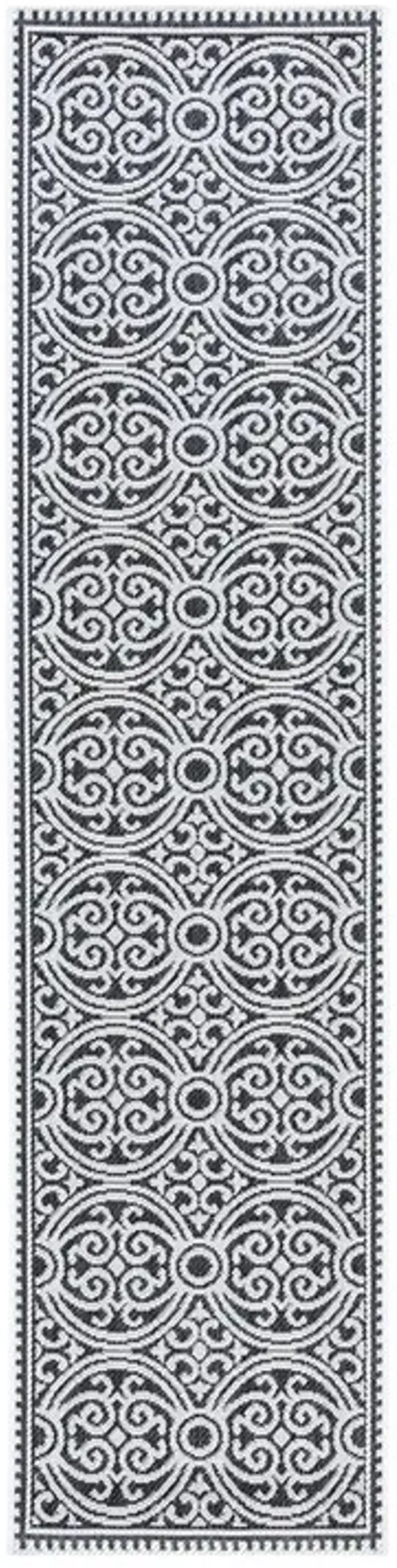 Safavieh BEACH HOUSE Collection BHS134A-210 Light Grey / Charcoal 2'-2" X 10'