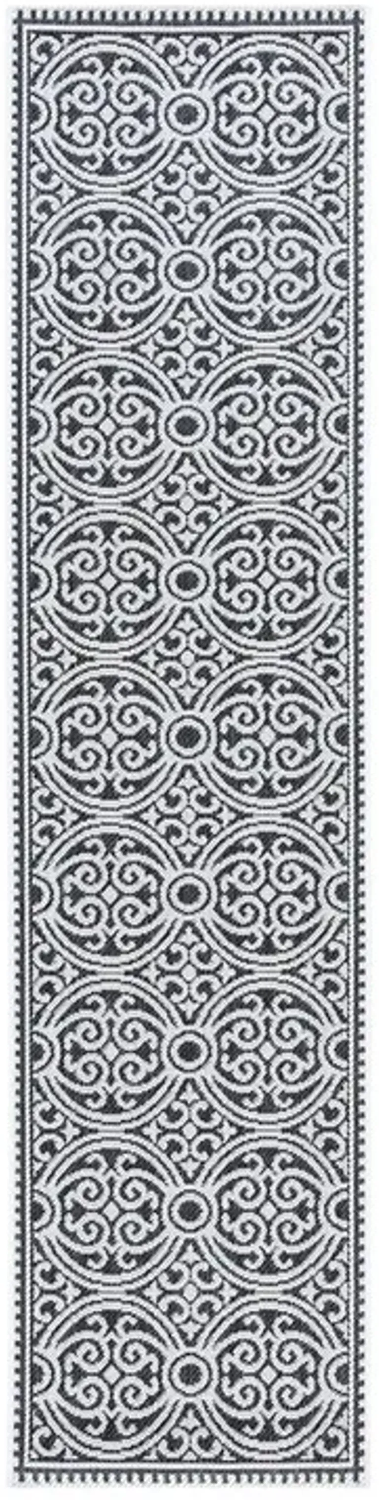 Safavieh BEACH HOUSE Collection BHS134A-210 Light Grey / Charcoal 2'-2" X 10'