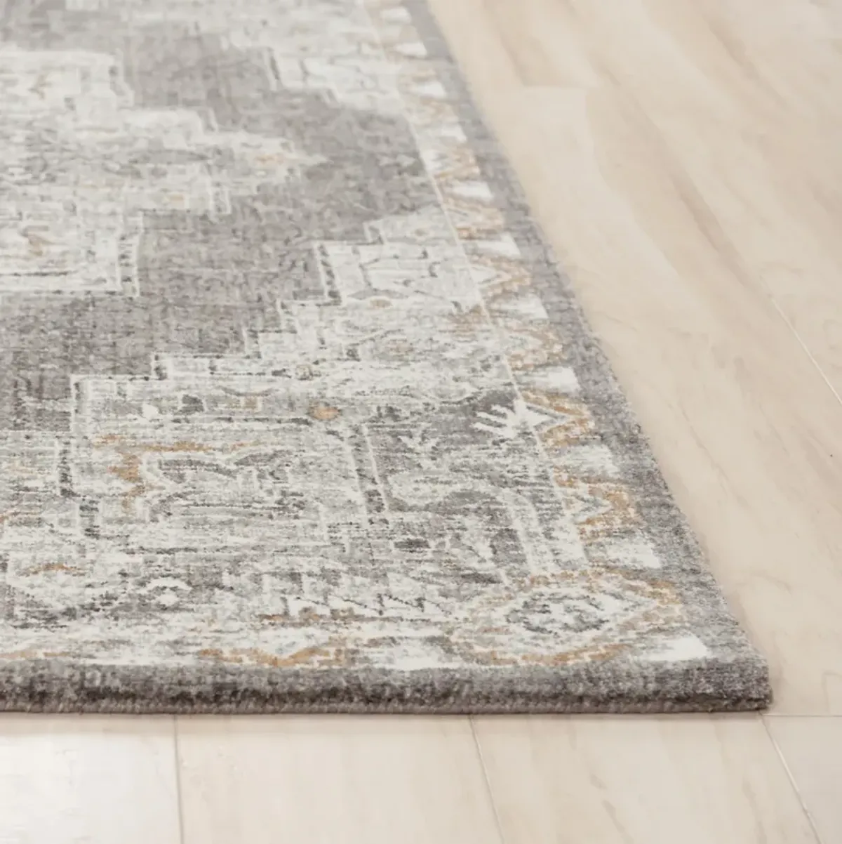 Anatolia Lt.Gray Medallion Recycled Polyester 2'6" x 8' Runner Rug