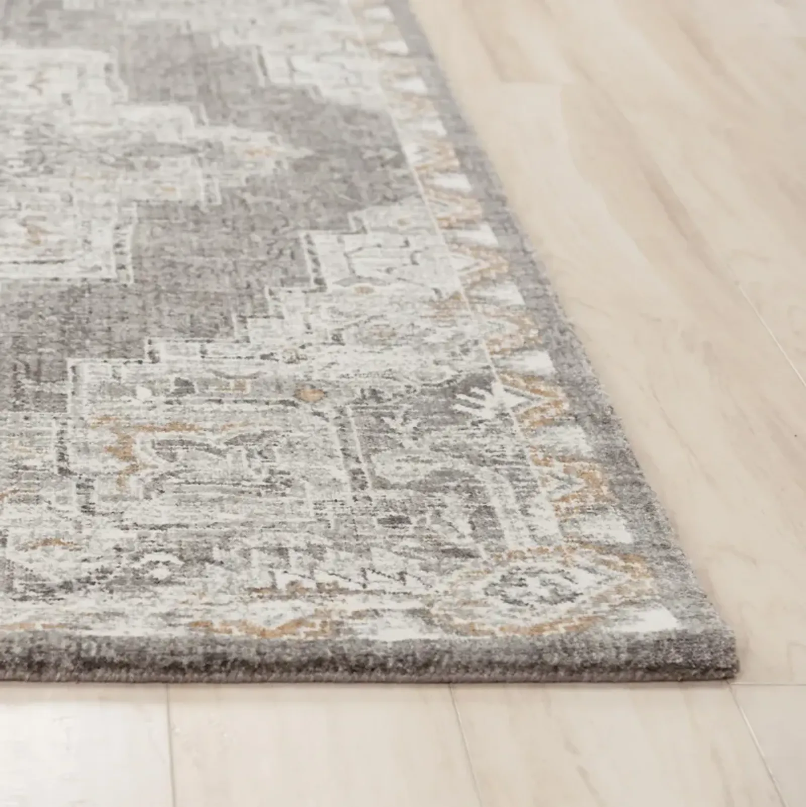 Anatolia Lt.Gray Medallion Recycled Polyester 2'6" x 8' Runner Rug